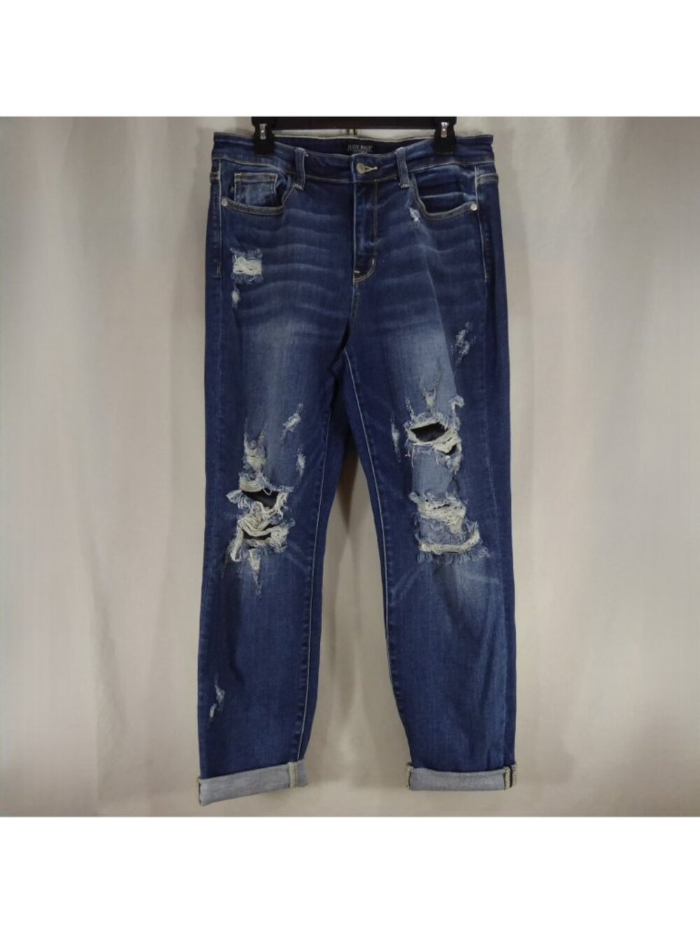 Judy Blue Womens Jeans Size 11 30 Boyfriend High Rise Destroyed Distressed Denim